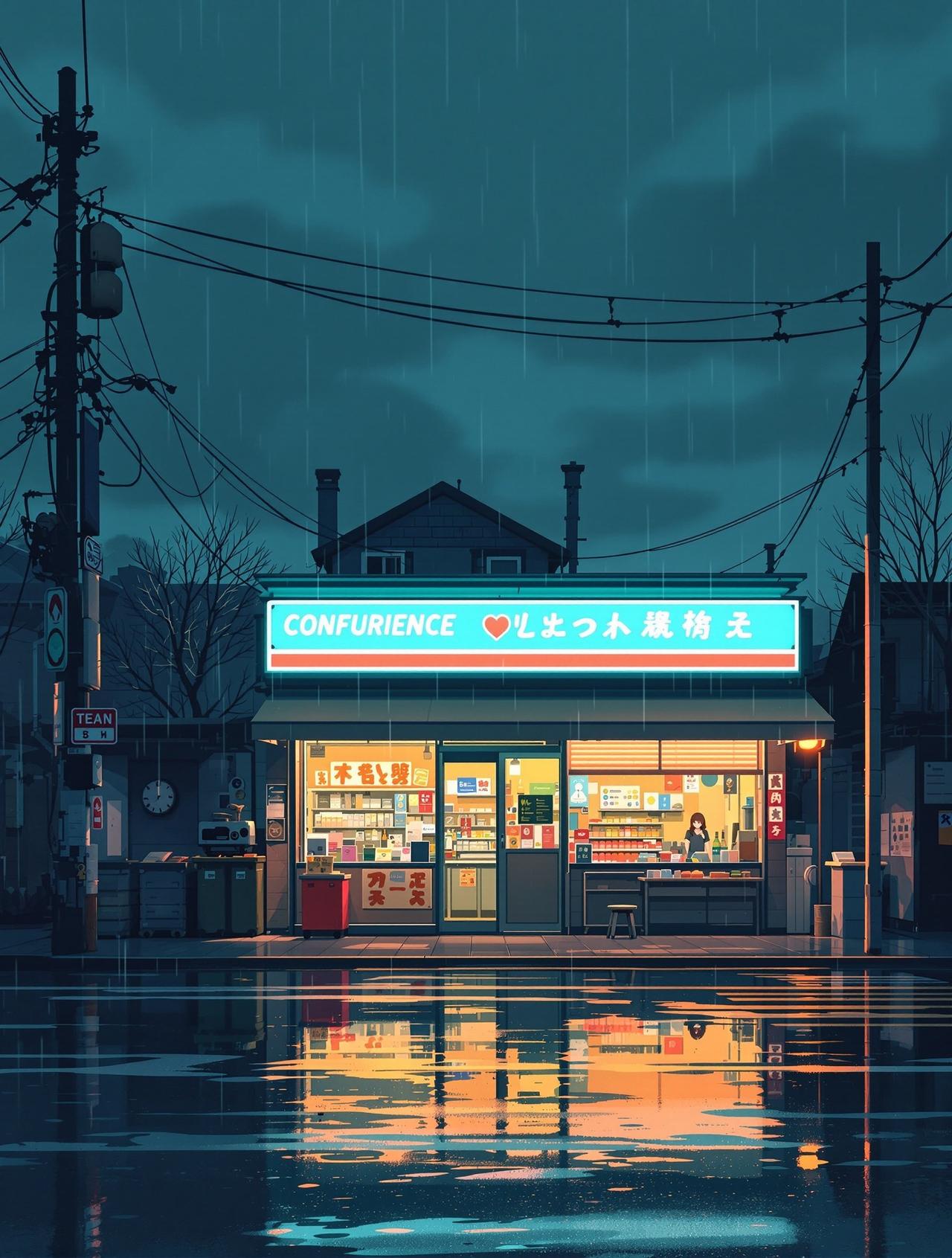 韩国短剧网站 雨天和便利店 - 治愈日常动漫短剧
